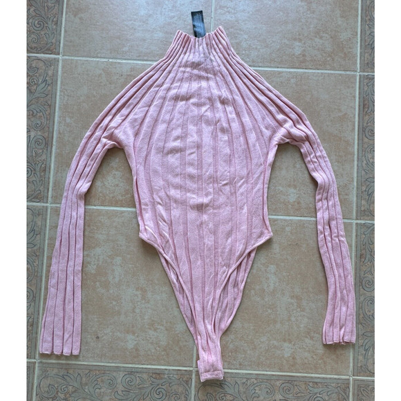 Zara -NWOT- Mock-neck BodySuit Pink size‎ M - Picture 1 of 7